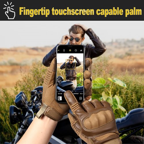 AXBXCX Motorcycle Gloves for Men - Touchscreen Capable, Durable Protection for Outdoor Riding