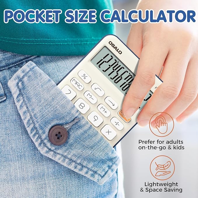 Pendancy Small Desk Calculator Cute, 12 Digit LCD Display, Basic Function