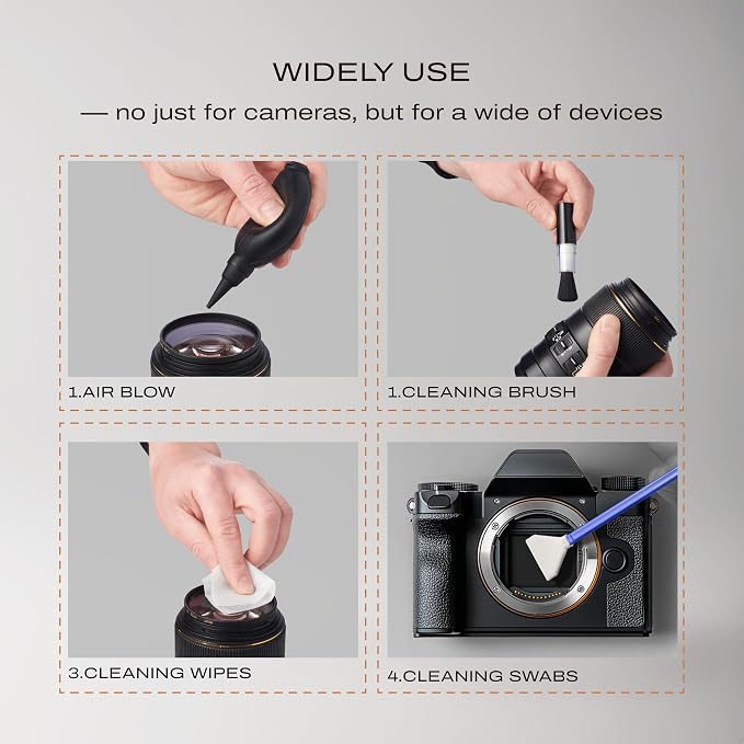 C Coiro Camera Lens Cleaning Kit 7 in 1 – Lens Pen, Air Blower, Sensor Cleaning