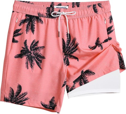 Maamgic Men's Swim Trunks - 2 in 1 Board Shorts with 7-Inch Inseam | Stylish & Comfortable Swimwear