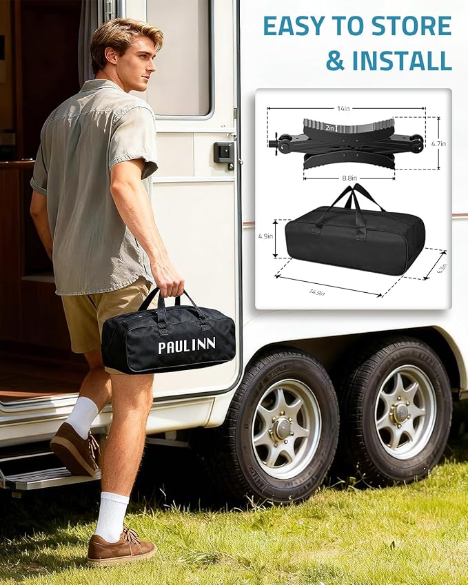 PAULINN Camper RV Wheel Chock Stabilizer 2 Sets for Travel Trailers Heavy Duty X Chocks Fits 3.5" To 12" Wheel Gaps