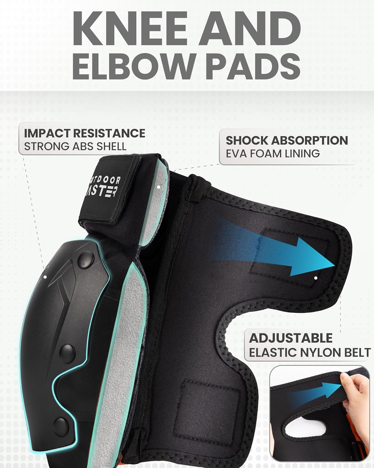OutdoorMaster Skate Protective Gear Set - Helmet, Knee & Elbow Pads with Wrist Guards for Skateboarding & Scooters