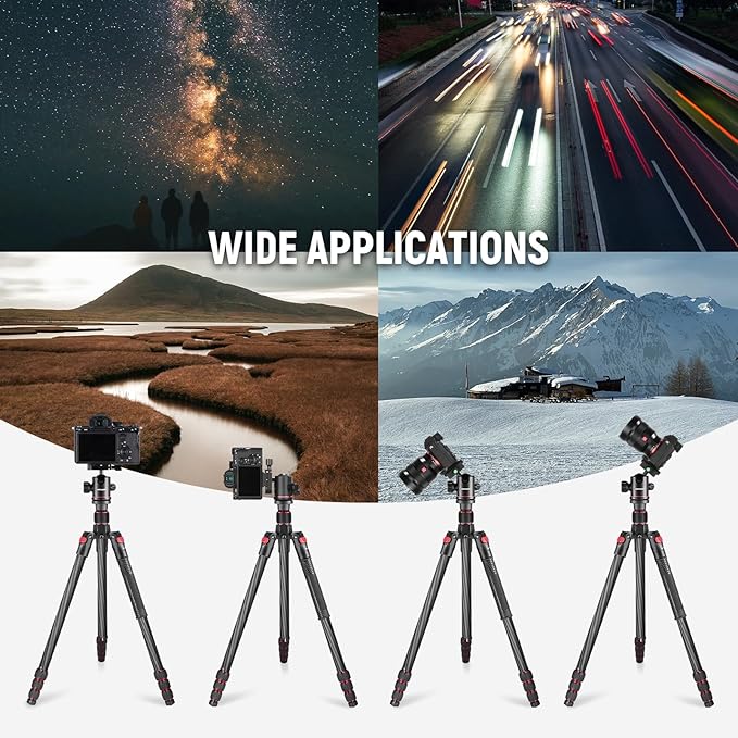 NEEWER 66"/168cm Carbon Fiber Tripod
