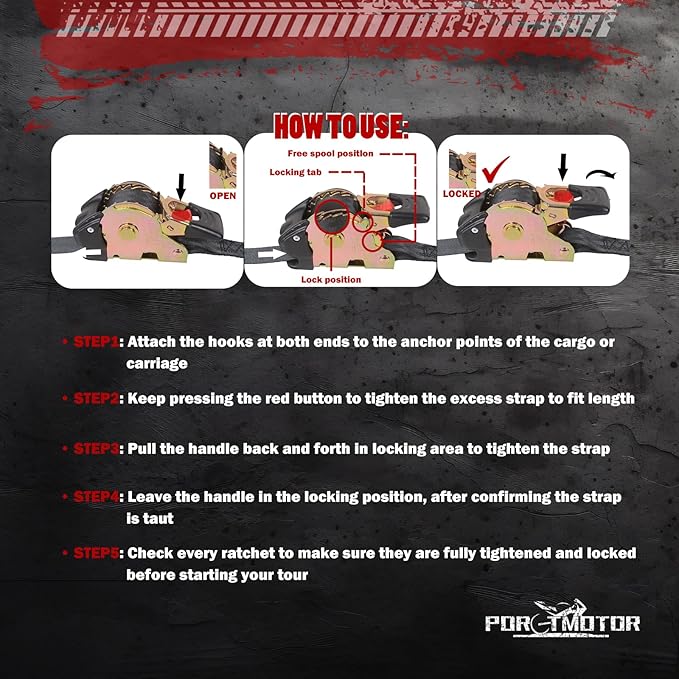 2 Pack Retractable Ratchet Straps (2" × 10'), 3000LBS Break Strength Self Retracting Ratchet Straps Heavy Duty Retractable Tie Down Straps for Motorcycle, Trailers, Boats, ATVs, UTVs