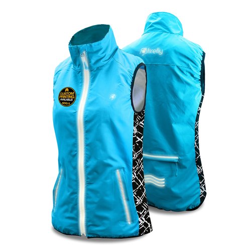 KwikSafety - Charlotte, NC - FIREFLY Women All Year Sport Vest, High-Performance Recreational Athletic Wear, High Visibility Running Cycling Jogging Walking Racing/Blue Large