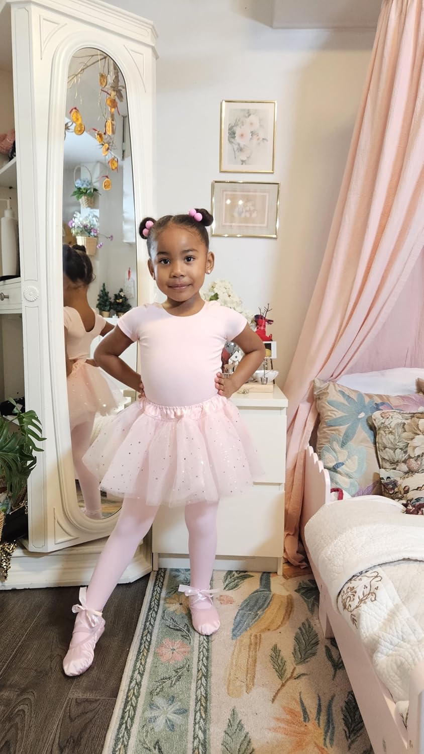 Stelle Ultra Soft Pro Dance Tights | Ballet Footed Tights for Girls - Toddler to Big Kid Sizes