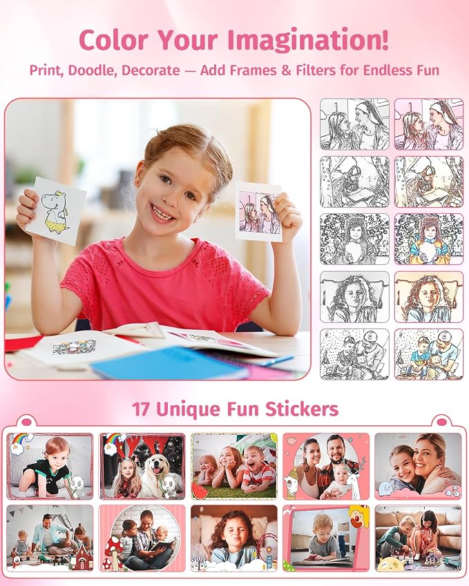 Instant Camera, Dual-Lens Kids Camera Instant Print