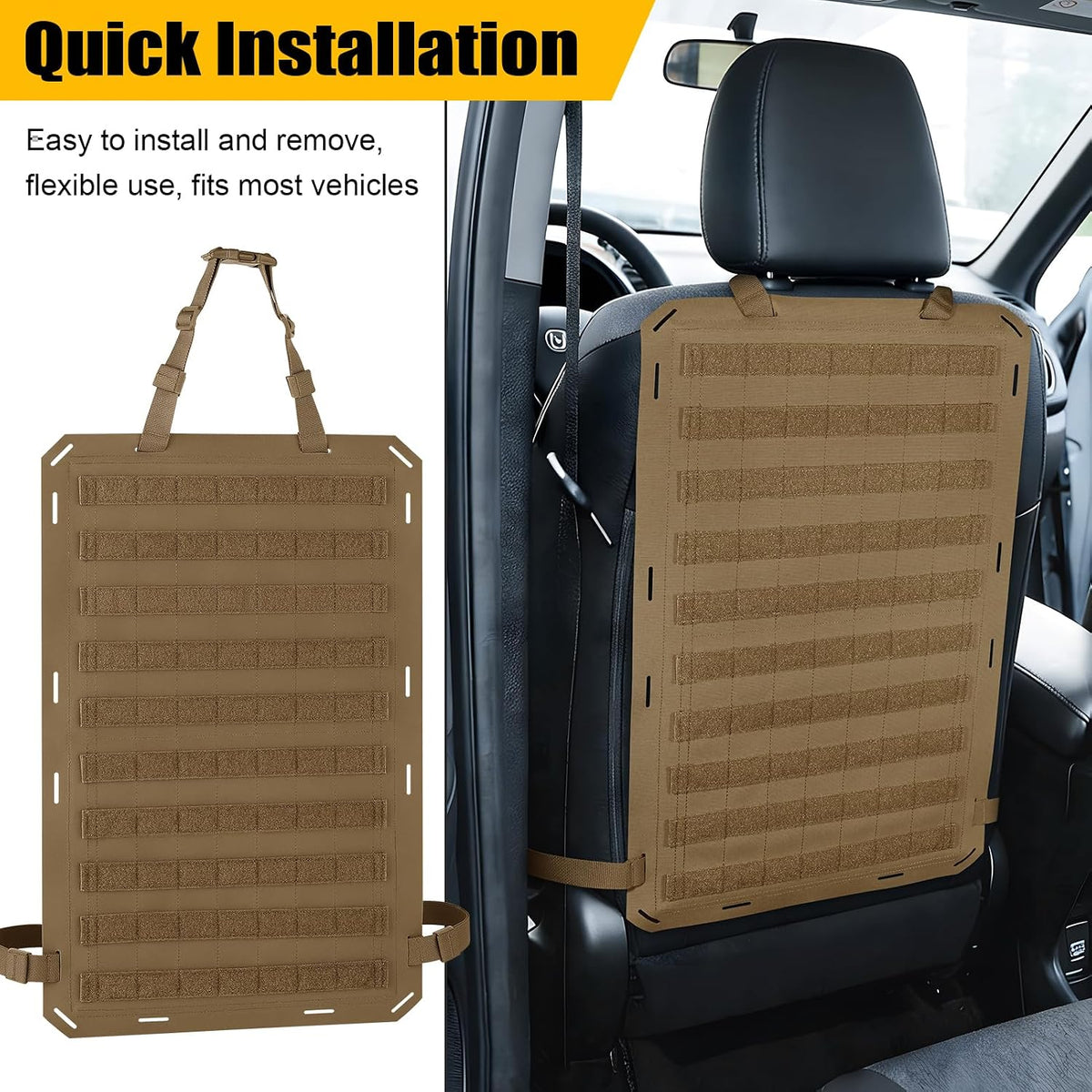 Molle Panels for Car Back Seat, Tactical Seat Back Organizer Covers for Vehicles Truck, Tactical Car Accessories Foldable for Universal Automotive(CB-Foldable)