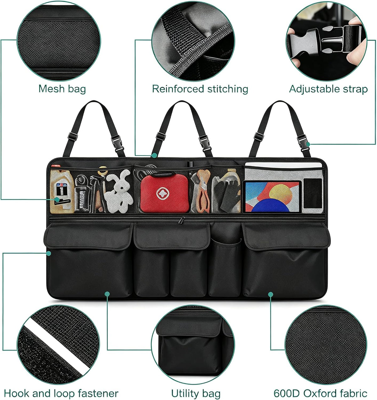 Car Trunk Organizer Foldable Cargo Storage for Forester with Pocket