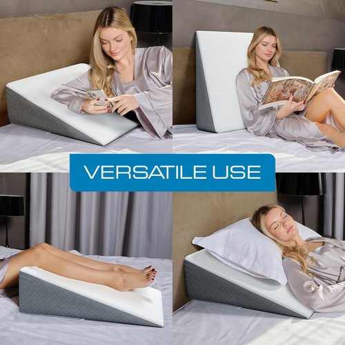 Kolbs Bed Wedge Pillow - Sleep Apnea & Acid Reflux Relief | Chic Jacquard Cover, Standard 7.5" Height