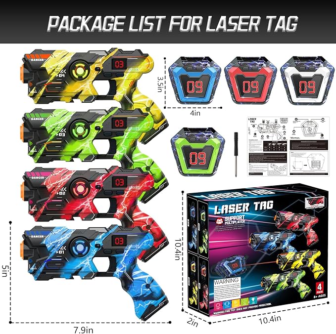 BAIAI Laser Tag Guns Set of 4