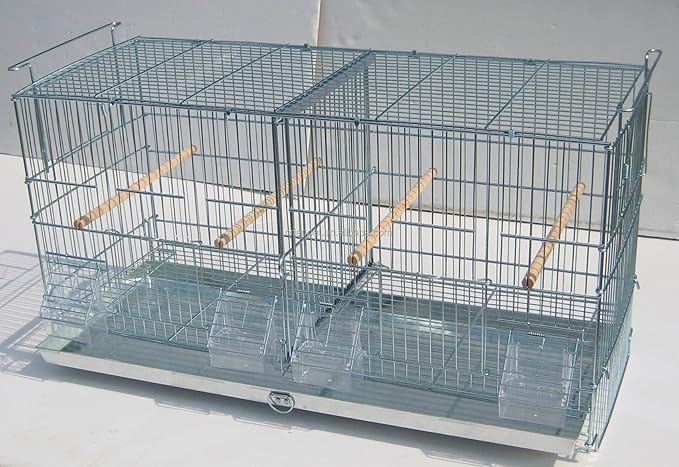 LOT of NO Rust Stainless Galvanized Zinc Plated Stackable Breeder Bird Flight Cage with Removable Center Divider and Breeding Nest Doors