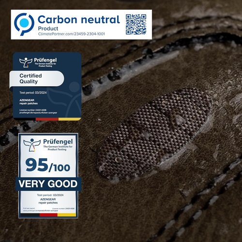 aZengear Repair Patches - Waterproof, Self-Adhesive, Tear-Resistant for Jackets, Tents & More | 11 Pcs, Charcoal Brown