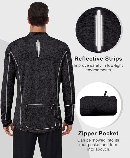 Little Donkey Andy Men's Dry Fit Quarter Zip Pullover - Lightweight Moisture-Wicking Golf & Running Shirt