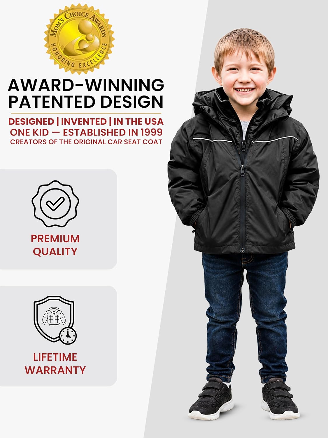 ONE KID Car Seat Coat | The Road Coat Arctic, Years 2-10