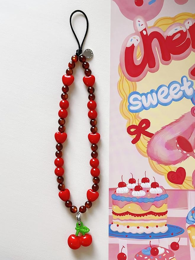 Drawwind Phone Charm Beaded Wristlet Strap Universal Cell Phone Lanyard Cute