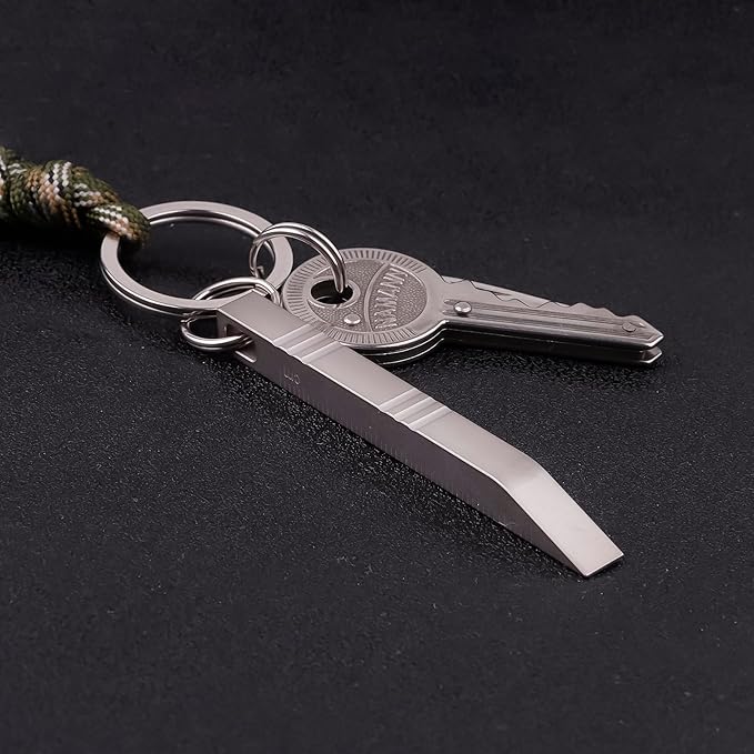 Pry Bar Mini Titanium Pry Bar Keychain with CM Unit Scale Package/Can Opener for Everyday Carry