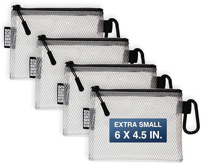 GOBAGS Air Production Extra-Small Clear Zipper Pouch – Cable Organizer & Travel