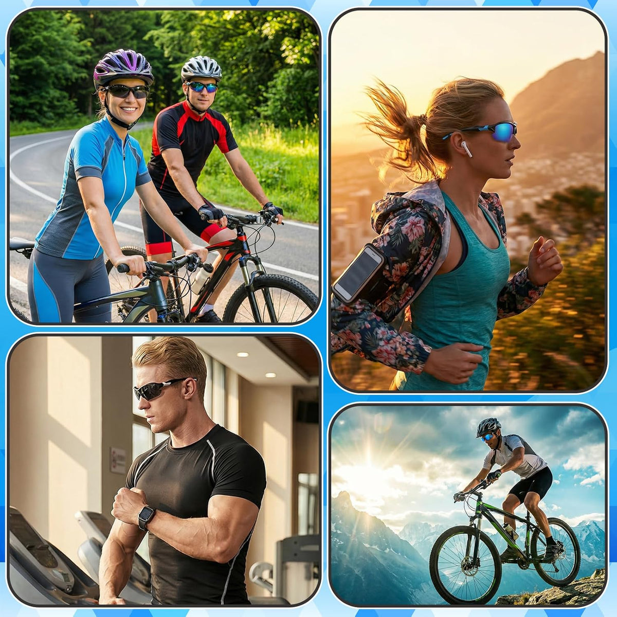 Skiennix Polarized Sports Sunglasses - UV Protection & Lightweight Wraparound Design | 4 Pack for Men & Women