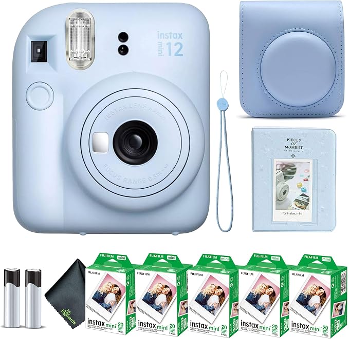 Fujifilm Instax Mini 12 Instant Camera Pastel Blue Bundle