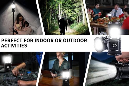 KunHe 5-Pack Portable LED Camping Lanterns - 1800mAh, Waterproof & USB Rechargeable for Outdoor Use