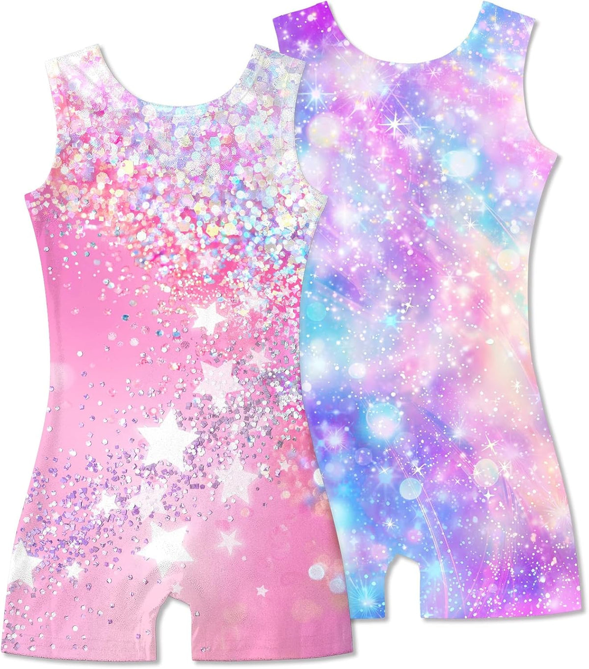 Skiennix Gymnastics Leotards for Girls - Sparkle Sleeveless Biketards | Toddler Tumbling Outfit
