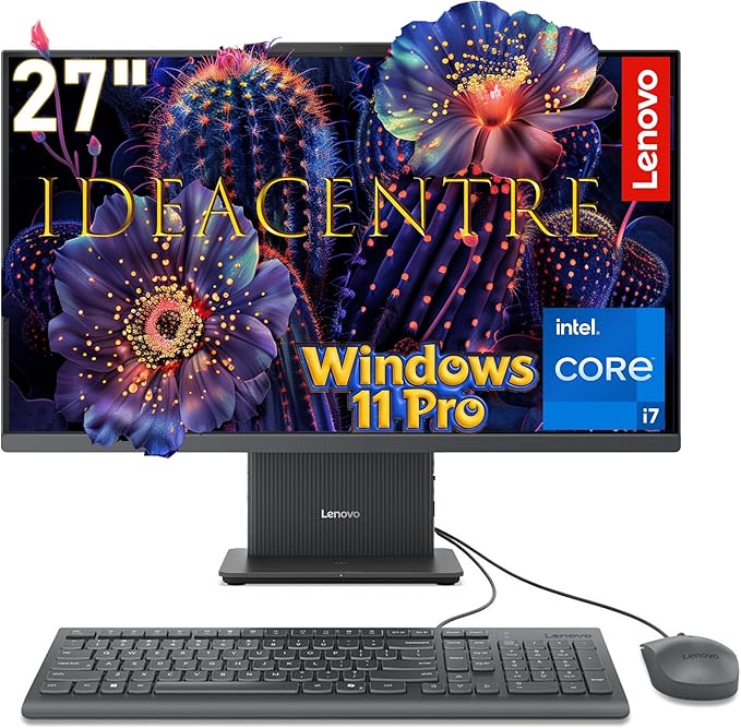 Lenovo IdeaCentre 27" All-in-One Desktop PC, Intel Core i7-13620H 10-Core 4.9GHz, 16GB DDR5 RAM, 512GB PCIe SSD, 5MP Webcam, Harman Audio, WiFi 6, Windows 11 Pro, Luna Grey AIO 27