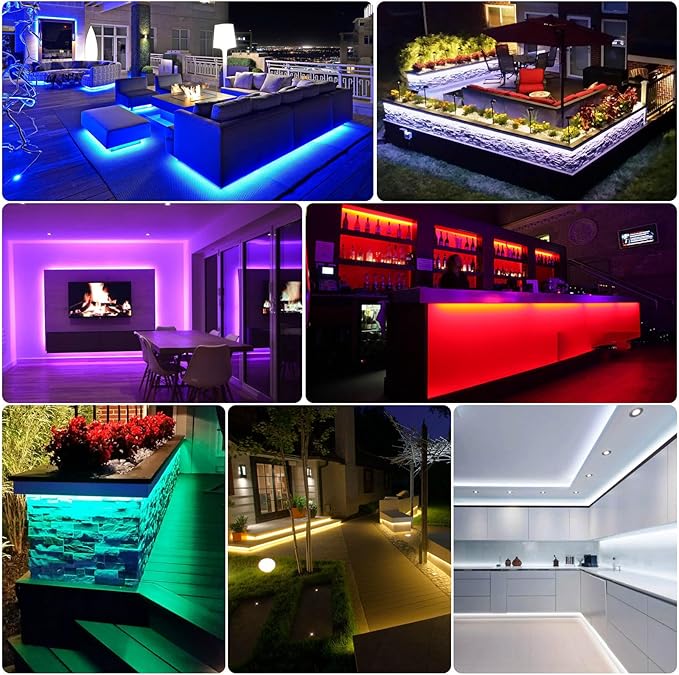 INDARUN RGB COB Led Strip Light 32.8ft, 5760 LEDs 10mm Width, Alexa Led Light Strip Color Changing Music Sync, 24V Smart Led Strip for TV Led Backlight, Room Decor(Without Adapter&Controller)