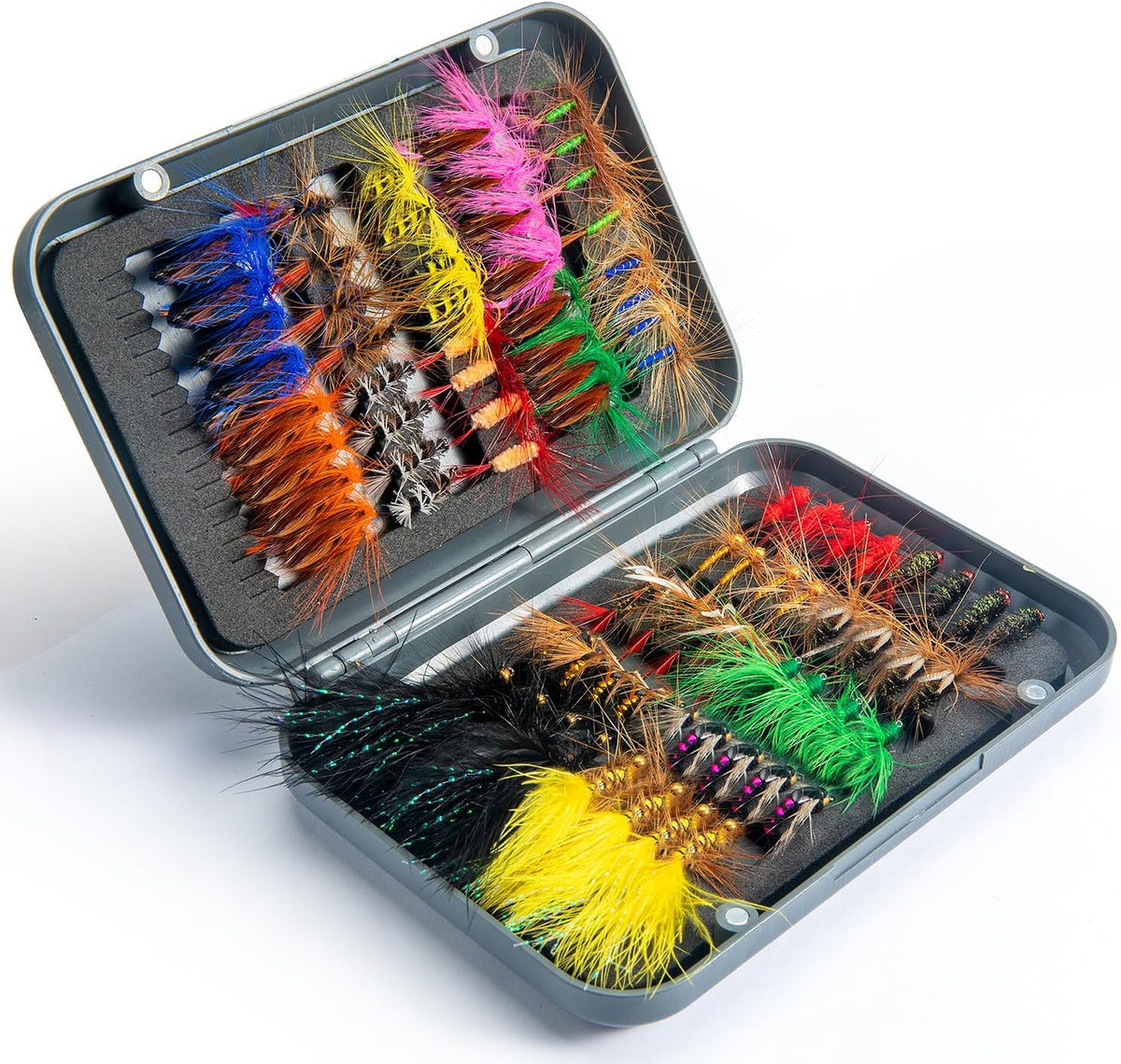 YDIUDL 3rd Gen Fly Fishing Flies Kit - 80 Hand-Tied Dry Flies for Trout, Bass & Salmon | Lifelike Lures for Freshwater Fishing