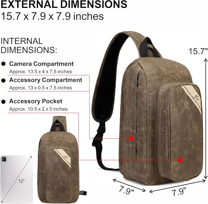 Padwa Lifestyle Dark Brown Crossbody Camera Bag