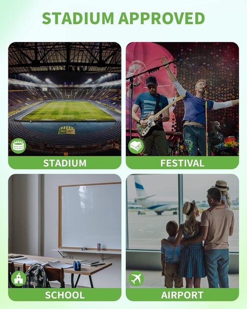 MAY TREE Clear Backpack - Stadium-Approved, 12x11x6 Inches for Concerts & Festivals | Purple