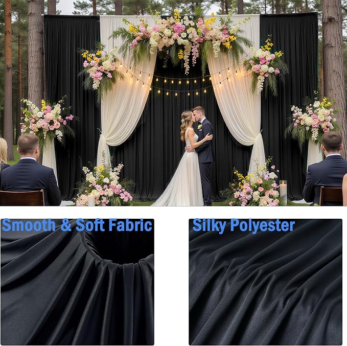 50ft x 15ft Black Backdrop Curtains