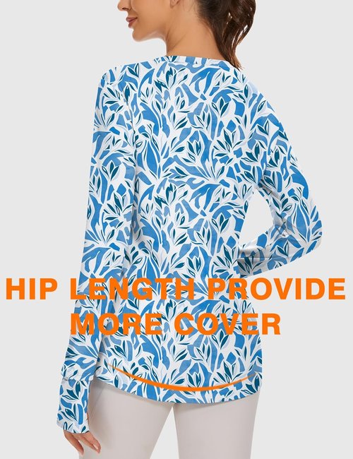 Blingfit Women's Long Sleeve Workout Tops - Lightweight UPF50+ UV Protection for Running & Hiking