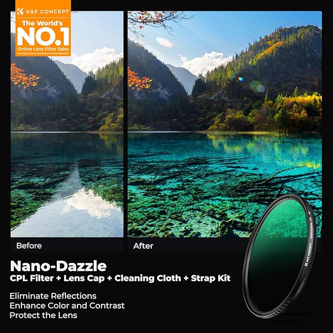 K&F CONCEPT 67mm Circular Polarizer Lens Filter