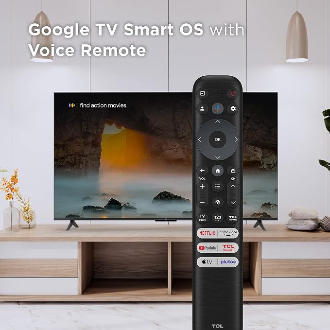 TCL 65-Inch Class S4 4K LED Smart TV with Google (65S450G, 2023 Model), Dolby Vision, HDR Pro, Atmos, Assistant Built-in Voice Remote, Works Alexa, Streaming UHD Television