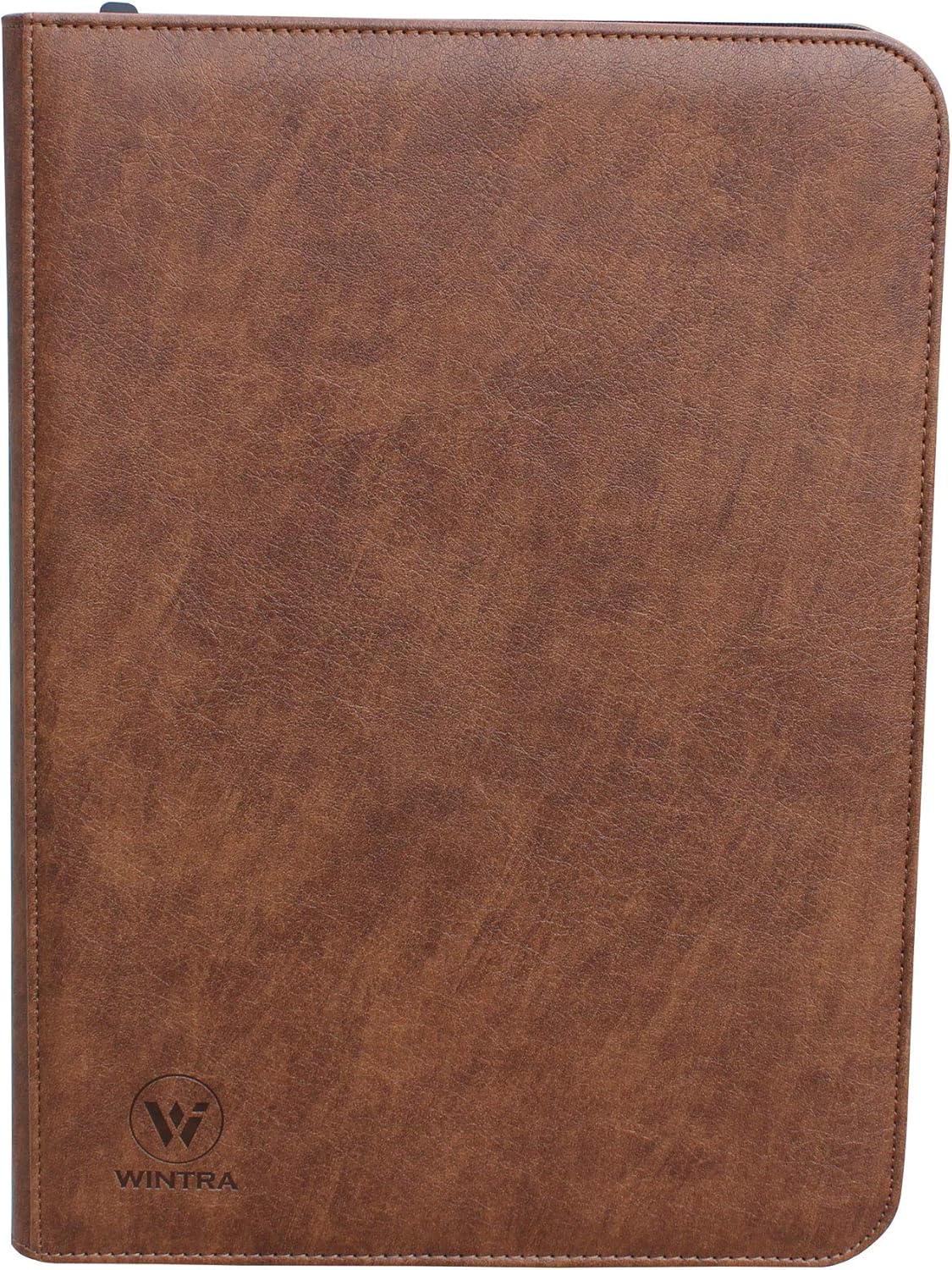 Regine Switzerland 504 Pockets Brown Leather Card Binder - Premium 9-Pocket Trading Card Album