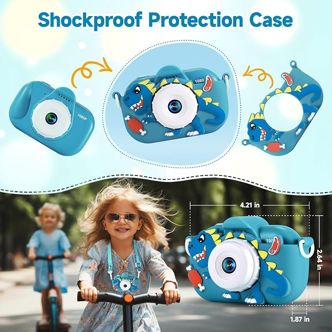 Kids Camera Toddler Toys for Boys Aged 3-9, 1080P Toddler Camera Christmas