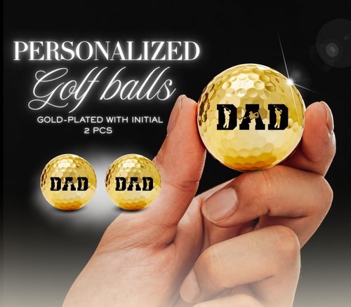 CybGene Dad Gifts for Men Golf Ball & Tee Holder with 2 Balls and 2 Tees - Dad Golf Gifts Accessories for Men - Dad