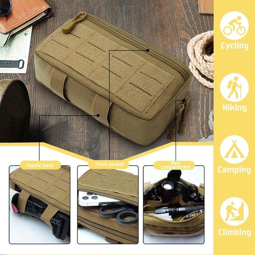 1000D Tactical Molle Pouches by [Brand Name] - Water-Resistant Utility Admin Pouch | 2 Pack for Vests & Backpacks