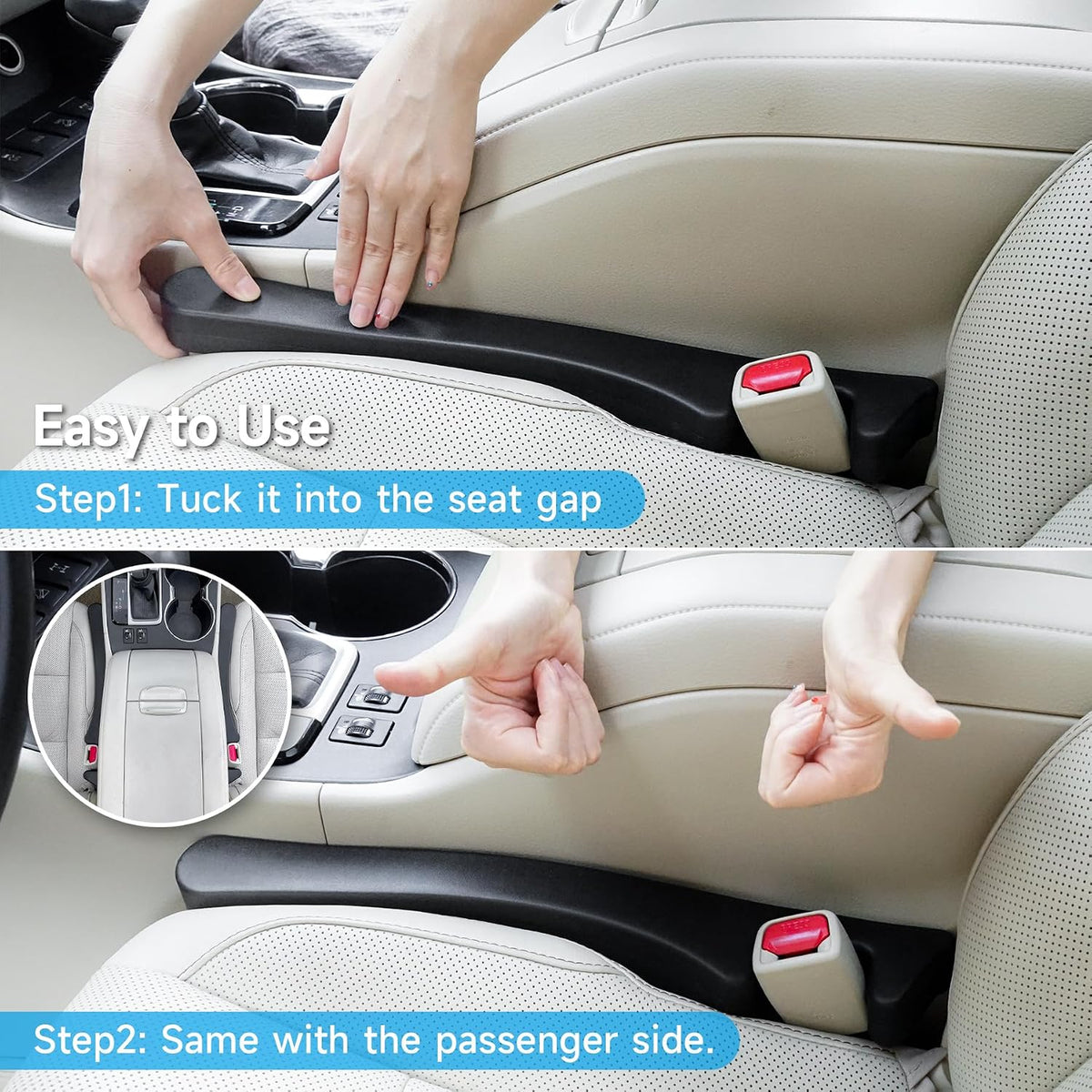 Car Seat Gap Filler Organizer Soft Foam Strip Seat & Console Gap Blocker