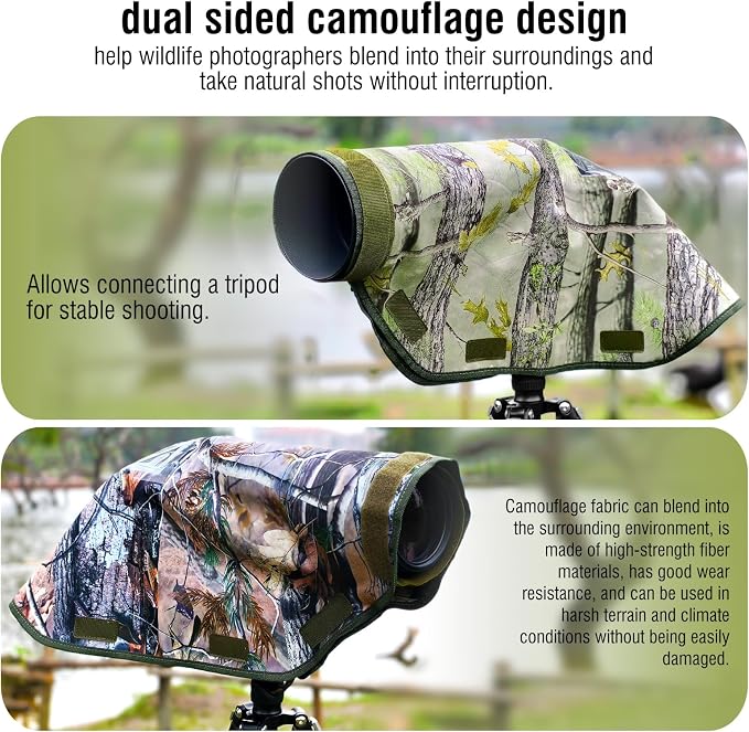 Camera Rain Cover with Openable Viewing Window & Strap Mountable Design