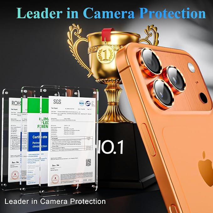 YWXTW Camera Lens Protector for iPhone 17 Pro/iPhone 17 Pro Max, Tempered Glass