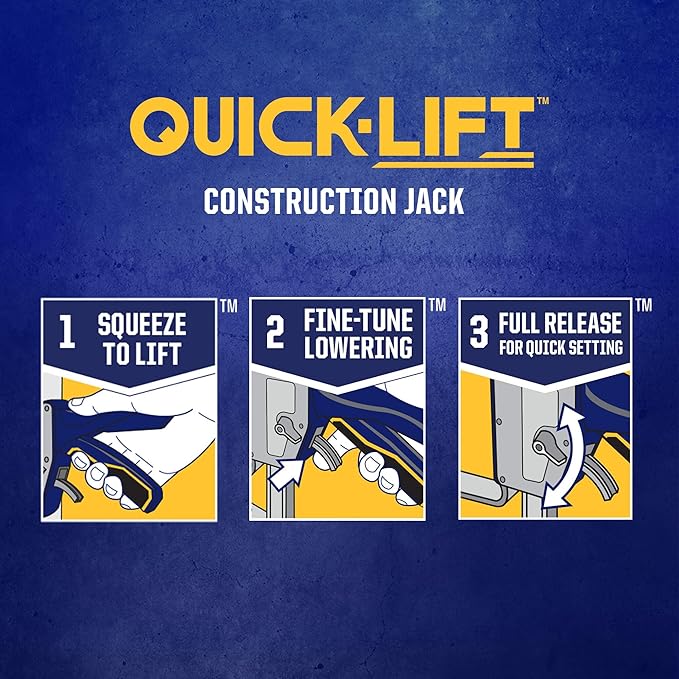 IRWIN Quick-Lift Construction Jack, Hand Lifting Jack Tool, Multifunctional, Lift up to 10" and Capacity 330 lbs (IRHT83100)