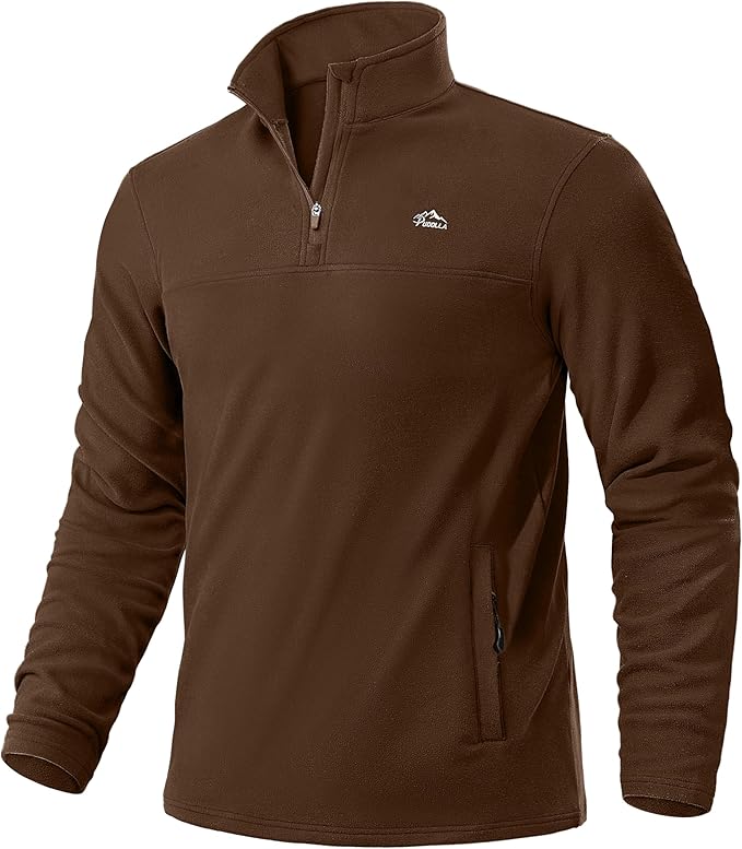 Pudolla Men's Quarter Zip Pullover with 2 Pockets Fleece Warm Soft Golf Sweatshirts for Athletic Workout Running