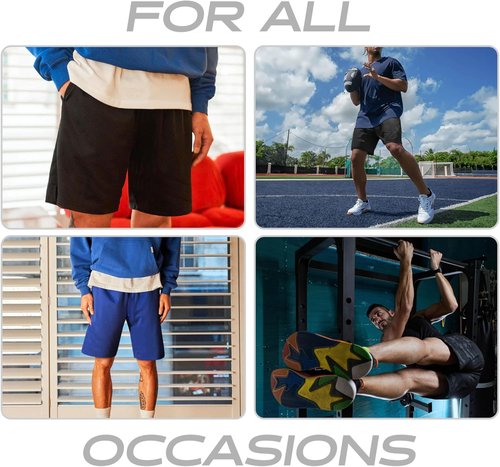 Ma Croix Men's Basic Mesh Basketball Shorts - Comfortable Workout Shorts with Pockets | Plain Design