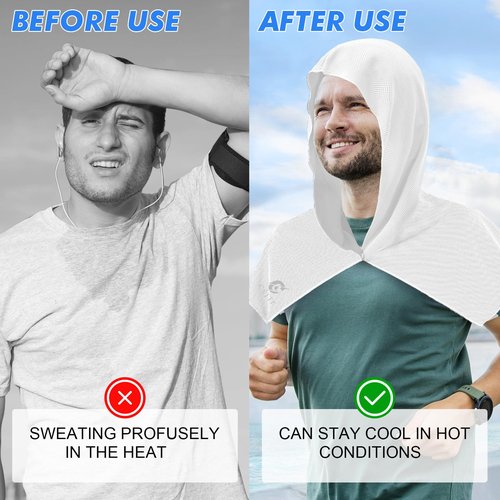 CSITE 3 Pack Cooling Hoodie Towels for Neck and Face, UPF 50 Sun Protection & Instant Cooling, Ice Towels for Hot Weather, Soft Breathable Towel for Sport, Work Out, Gym, Camping & More Activities
