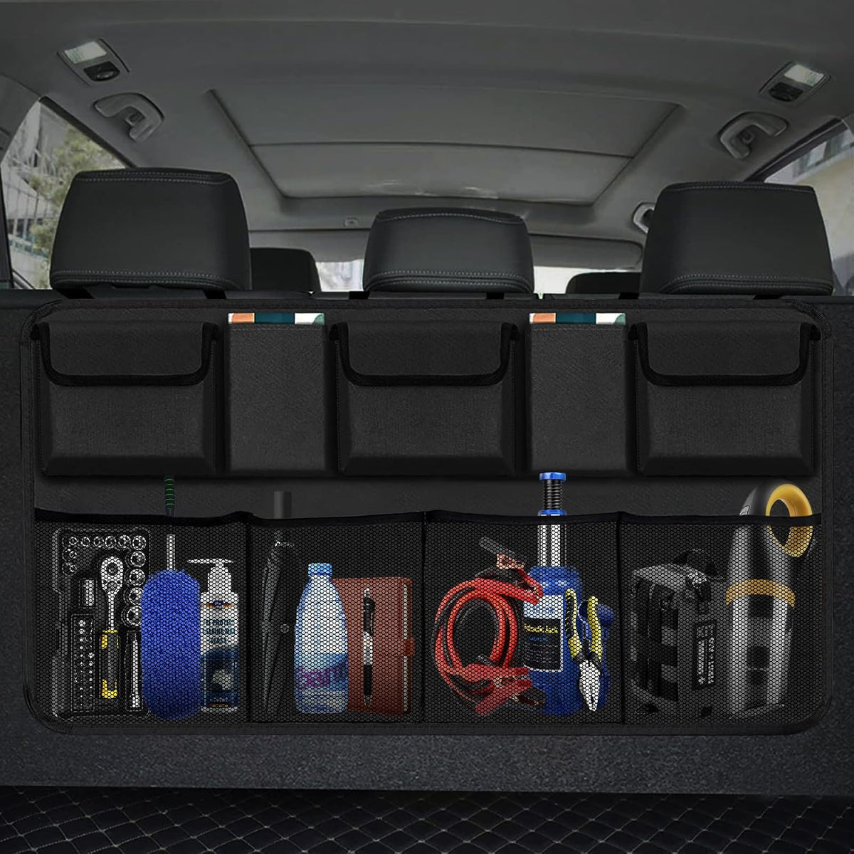 AOPHY Trunk Organizer for Car, Large Capacity Car Organizers and Storage with 9 Pockets, Waterproof Backseat Hanging Organizer for SUV, Truck, MPV, Interior Accessories for Men and Women