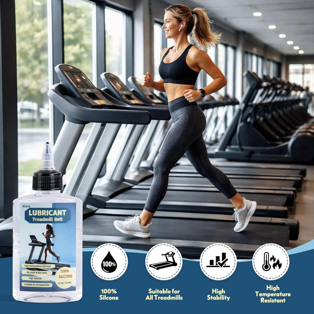 Skiennix Treadmill Belt Lube - Premium 100% Pure Silicone, High Temperature Resistant, Easy Application Tube
