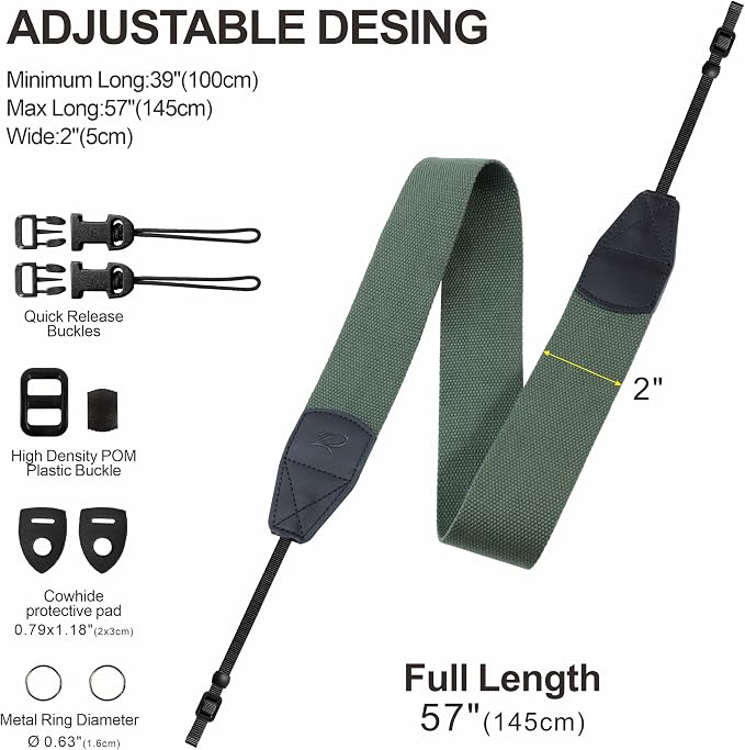 Padwa Lifestyle Dark Green Camera Strap