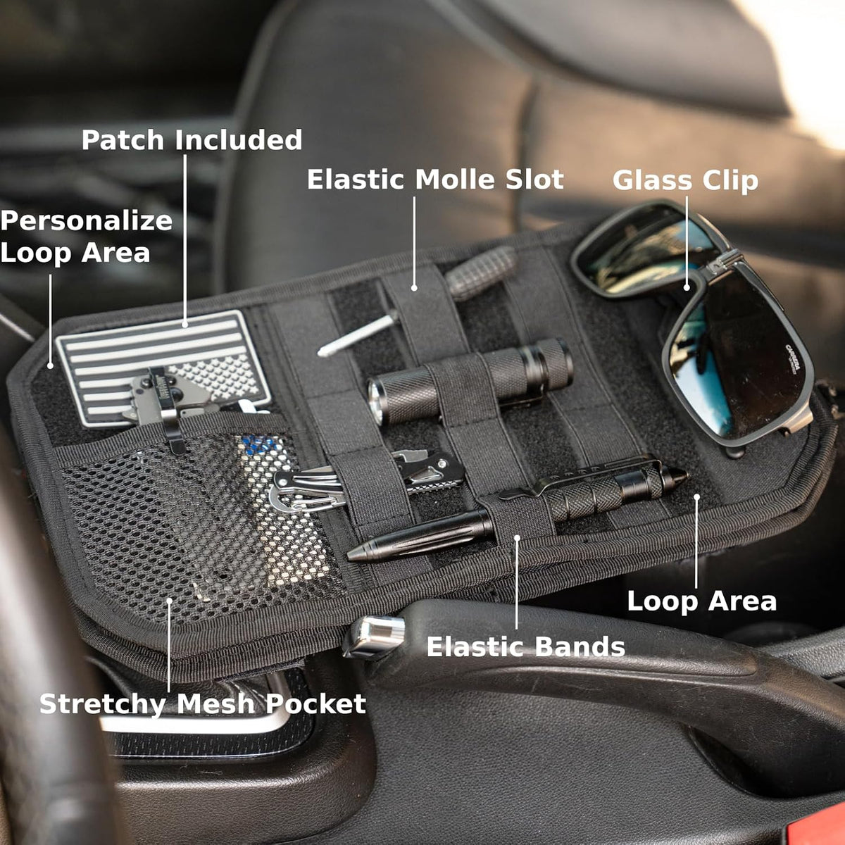 Car Visor Organizer, Molle Sun Visor Organizer for Trucks Cars SUVs
